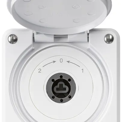 Contatto rotativo a chiave INC robusto IP55 bianco con coperchio s.cilindro inv. 