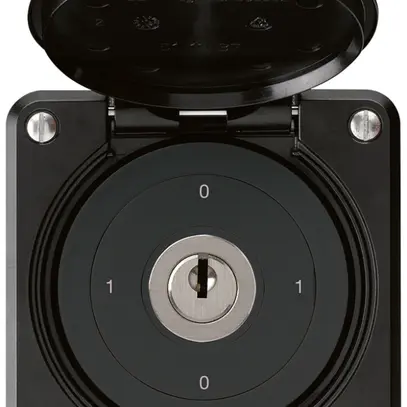 Interrupteur à clé ENC robusto IP55 avec clapet S0/3P noir 