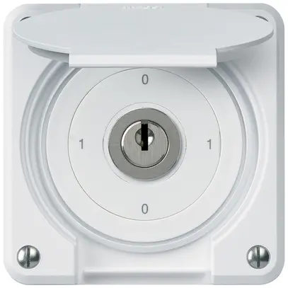 Interrupteur à clé ENC robusto IP55 avec clapet S0/1P blanc pour combinaison 