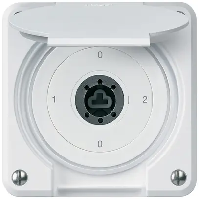 Interrupteur à clé ENC robusto IP55 avec clapet sans cylindre S2/1P blanc combi 
