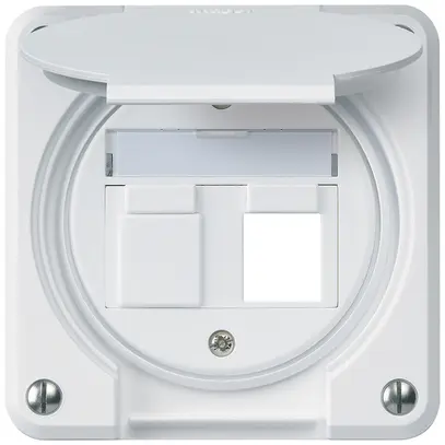 Kit de montage ENC robusto IP55 plat blanc pour 2×Keystone pour combinaison 