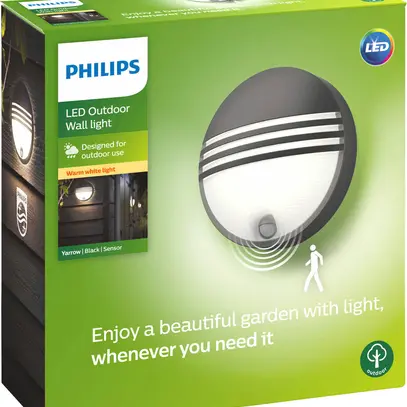 Applique LED Yarrow PIR 6W 2700K 600lm IP44 noir 