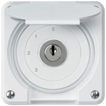 Interruttore a chiave INC robusto IP55 con copertura S5/1P bianco combinazione 