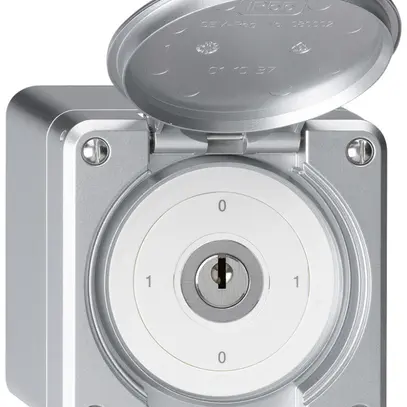 Interrupteur à clé AP robusto IP55 avec clapet S0/2P aluminium 