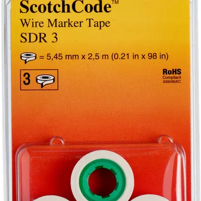 Rouleau de remplacement 3M SDR-3 pour marqueur de câble ScotchCode (3 pièces) 