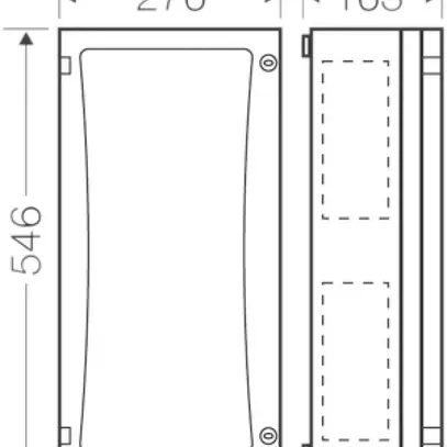 Scatola app. vuota con porta, chiuso 546×276×186mm ENYSTAR 