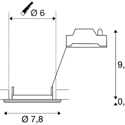 Plafonnier INC SLV PIKA QPAR51, GU10 rigide IP20 chromé 