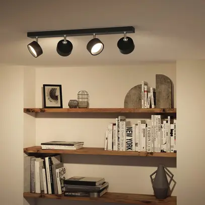 Spot LED Philips Bracia 22W 2200lm 2700K 110° 600×80.5mm nero 4×Spot 