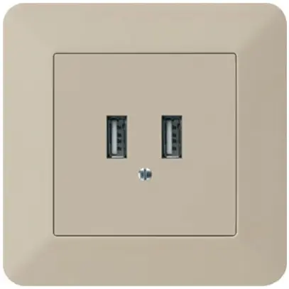 Presa di carica USB INC Hager kallysto.trend 240V 2400mA beige 