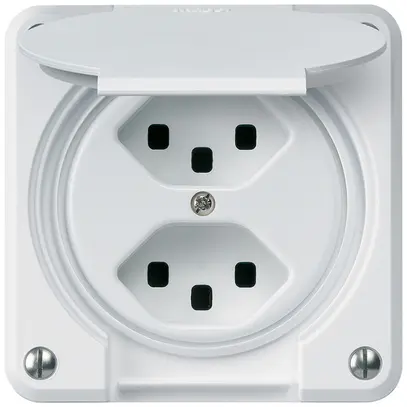 Presa INC robusto 2×tipo 23 bianco per combinazione 