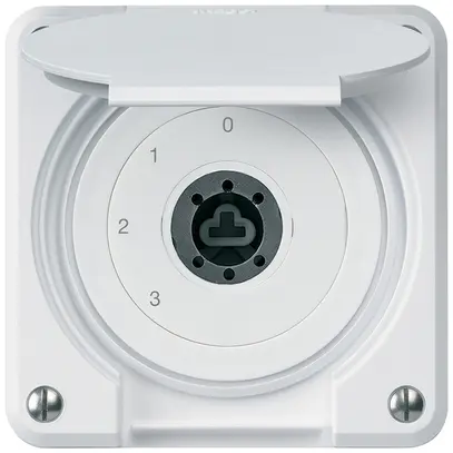 Interrupteur à clé ENC robusto IP55 avec clapet sans cylindre S5/1P blanc combi 