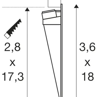 Lampada a muro LED INS SLV NOTAPO-2 700mA 2.2W 6lm 3000K 173×28mm INS bianco 