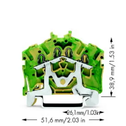 Morsetto di passaggio WAGO Top Jop-S 2.5mm² 4L verde/giallo 