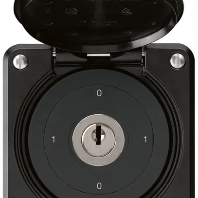 Interruttore a chiave INC robusto IP55 con copertura S0/2P nero 