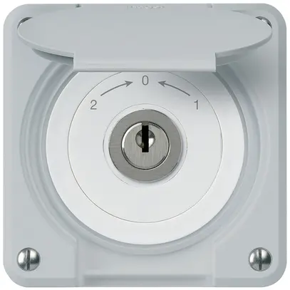 Contact pivotant à clé ENC robusto IP55 gris avec clapet inverseur combinaison 
