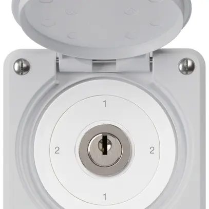 Interrupteur à clé ENC robusto IP55 avec clapet S3/1P gris 