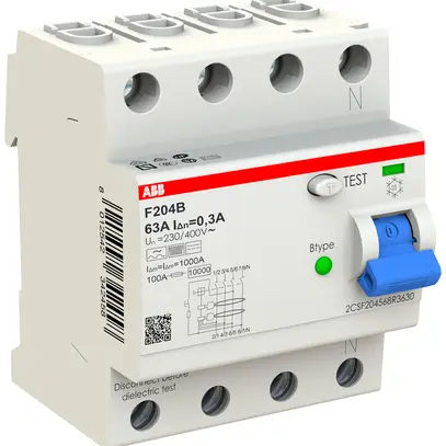 Interrupteur différentiel proM compact 3PN type B, 63A 300mA 4UM légèr.retardé 