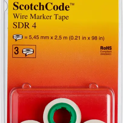 Rouleau de remplacement 3M SDR-4 pour marqueur de câble ScotchCode (3 pièces) 