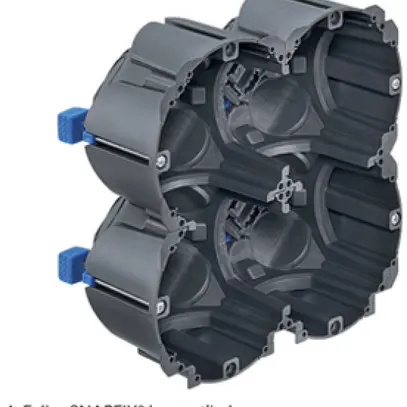 Boîte pour paroi creuse HSB D83, grd. 2×2, 145×145×65mm TFC 850°C 
