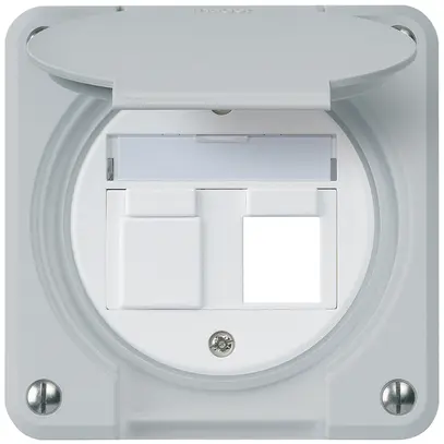 Kit di montaggio INC robusto IP55 piatto grigio per 2×Keystone per combinazione 