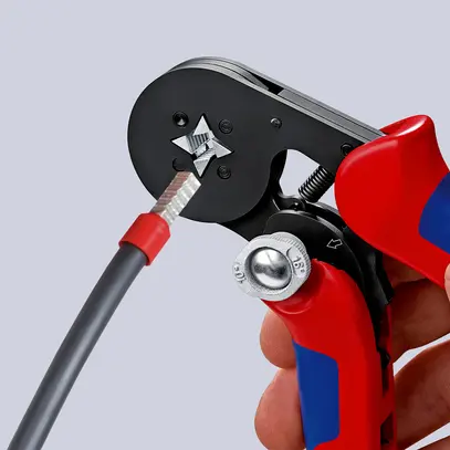 Pince à sertir KNIPEX auto-ajustable pour embouts 180mm 