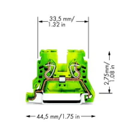 Borne de passage WAGO WAGO 4mm² vert/jaune 