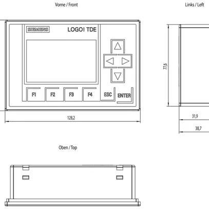 Display di testo PLC Siemens LOGO! TDE, 6 linee, 2×ethernet 