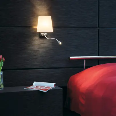Applique SLV COUPA FLEXLED, G9 40W c.lpda d.lettura LED 1W, vetro satinato cromo 