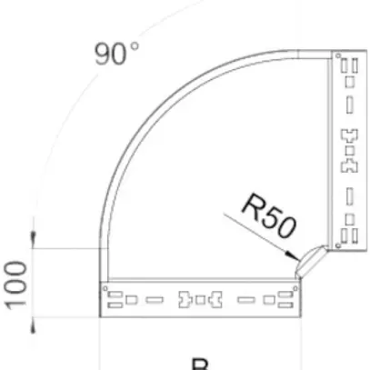 Coude 90° Bettermann RBM 60×200mm zingué en continu 