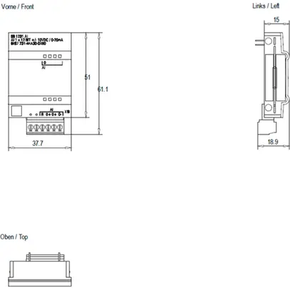 Modulo d'ingresso PLC Siemens SIMATIC S7-1200 SB 1231 AI 1×12bit 