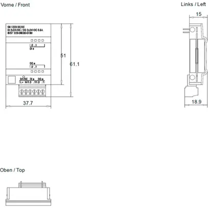Module entr./sort. API Siemens SIMATIC S7-1200 SB 1223 DI 2×24V, DO 2×24V 