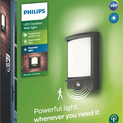 Applique LED Samondra PIR 12W 3000K 1200lm IP44, anthracite 