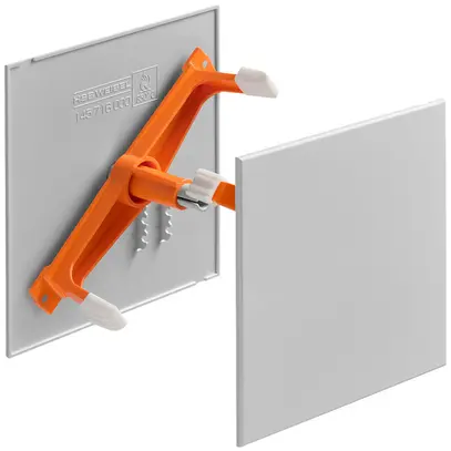 Steckdeckel HSB Slim mit Diagonalsteg, 130×130mm, hellgrau halogenfrei 