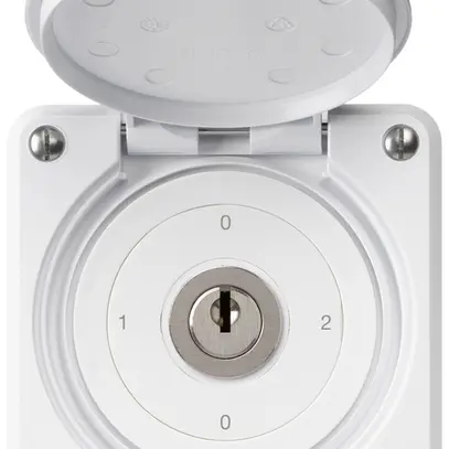 Interrupteur à clé ENC robusto IP55 avec clapet S2/1P blanc 