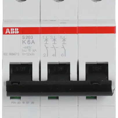 Disjoncteur ABB S203-K6 6A 6kA 