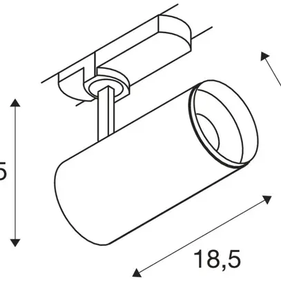 Spot LED SLV 3~ NUMINOS M DALI 20W 1955lm 3000K 24° Ø85×185mm blanc 