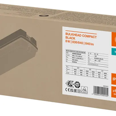 Plafoniera/applique LED LEDVANCE BULKHEAD COMPACT 8W 840lm 830/840 IP65 nero 