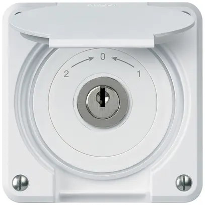 Contact pivotant à clé ENC robusto IP55 blanc avec clapet inverseur combinaison 