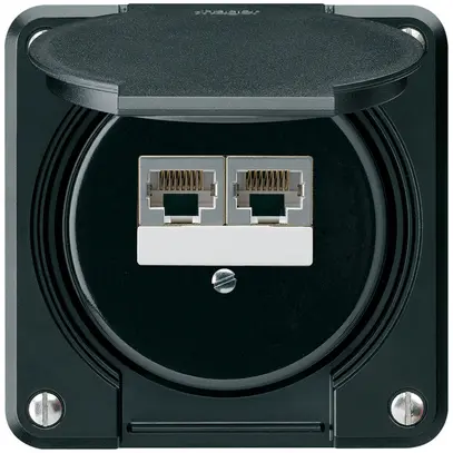 Scatola di raccordo INC robusto IP55 nero 2×RJ45/s parallele per combinazione 