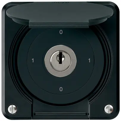 Interrupteur à clé ENC robusto IP55 avec clapet S0/1P noir pour combinaison 