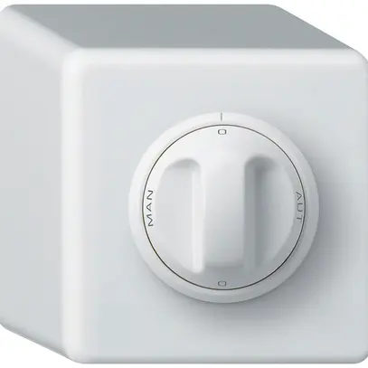 Interrupteur rotatif AP basico 2/1L 0-A-0-M blanc avec manette 