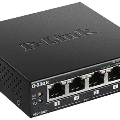 Switch D-Link DGS-1005P, 5-port unmanaged Gigabit PoE+ 