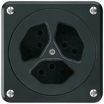 Prise ENC robusto 3×type 13 noir sans clapet 