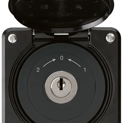 Contact pivotant à clé ENC robusto IP55 noir avec clapet inverseur 