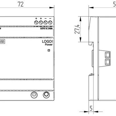 Alimentazione Siemens LOGO!POWER, IN:100…240VAC, OUT:24VDC/4A, 4UM 