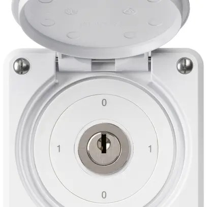 Interrupteur à clé ENC robusto IP55 avec clapet S0/2P blanc 