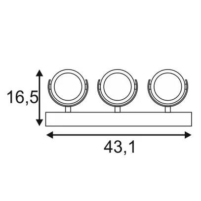 Plafonnier/Applique LED SLV KALU, 3×10W 1320lm 3000K IP20 blanc/noir 