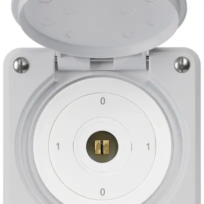 Interrupteur à clé carrée ENC robusto IP55 avec clapet S0/1P gris 
