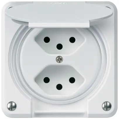 Presa INC robusto 2×tipo 13 bianco per combinazione 