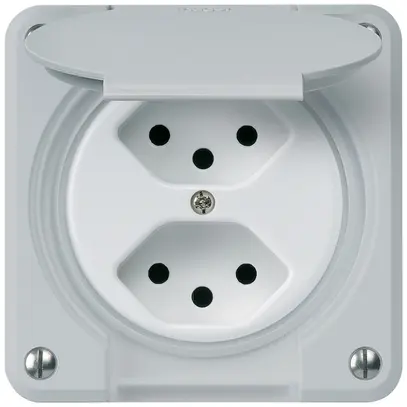 Presa INC robusto 2×tipo 13 grigio per combinazione 